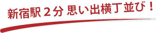 新宿西口2分 思い出横丁並び